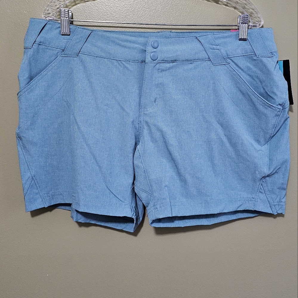 NWT BURNSIDE Women's Heather Aqua Stretch Shorts Size XL (16-18)